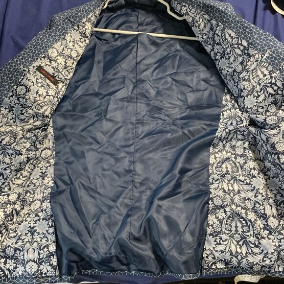 NEW Linea Uomo 46L Blue White Striped Cotton 2 Button Jacket Sport Blazer - Picture 12 of 13